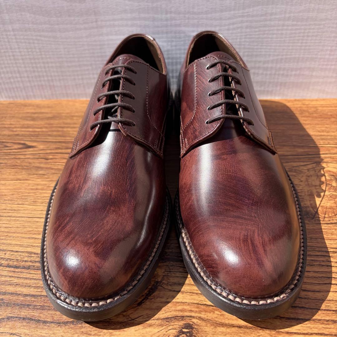 【未使用】REGAL プレーントゥ 25.5cm パティーヌ仕上げ 外羽根 革靴