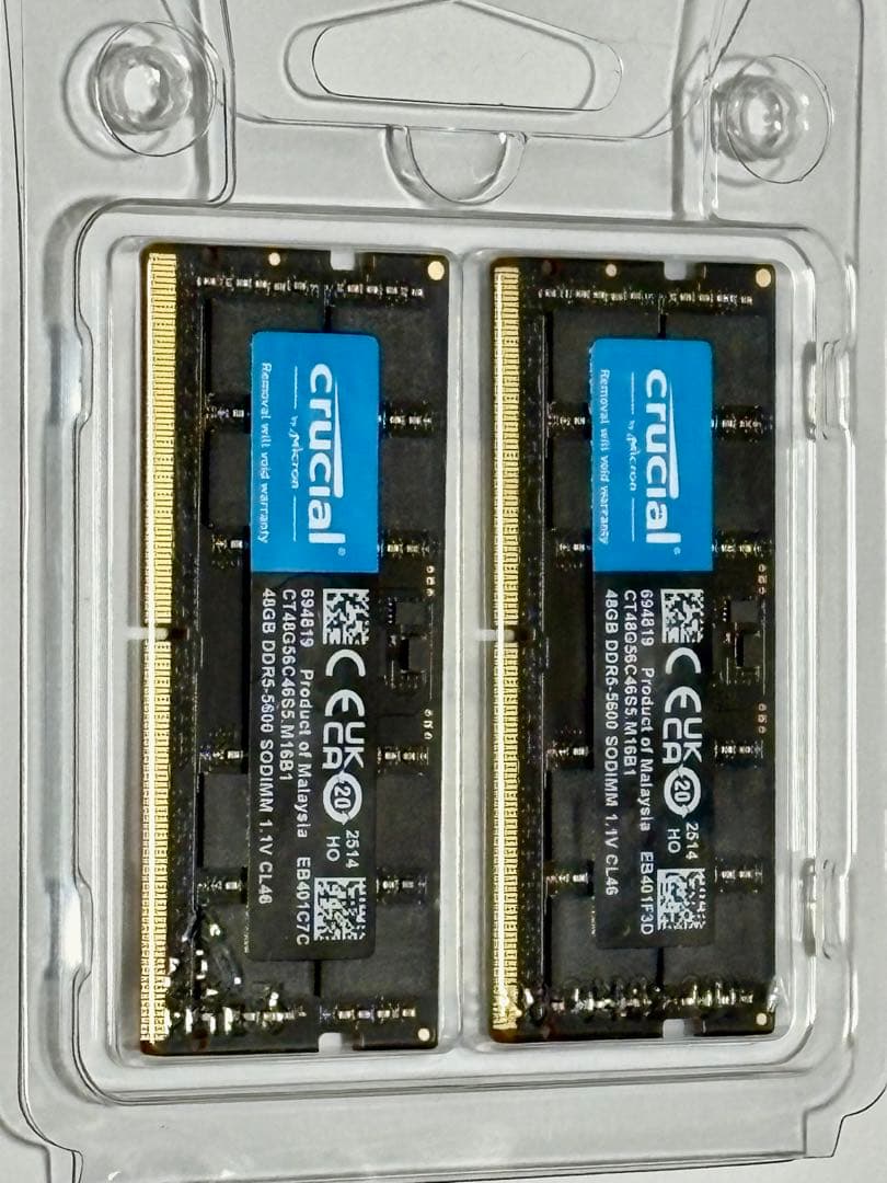 crucial DDR5-5600 SODIMM 96GBキット
