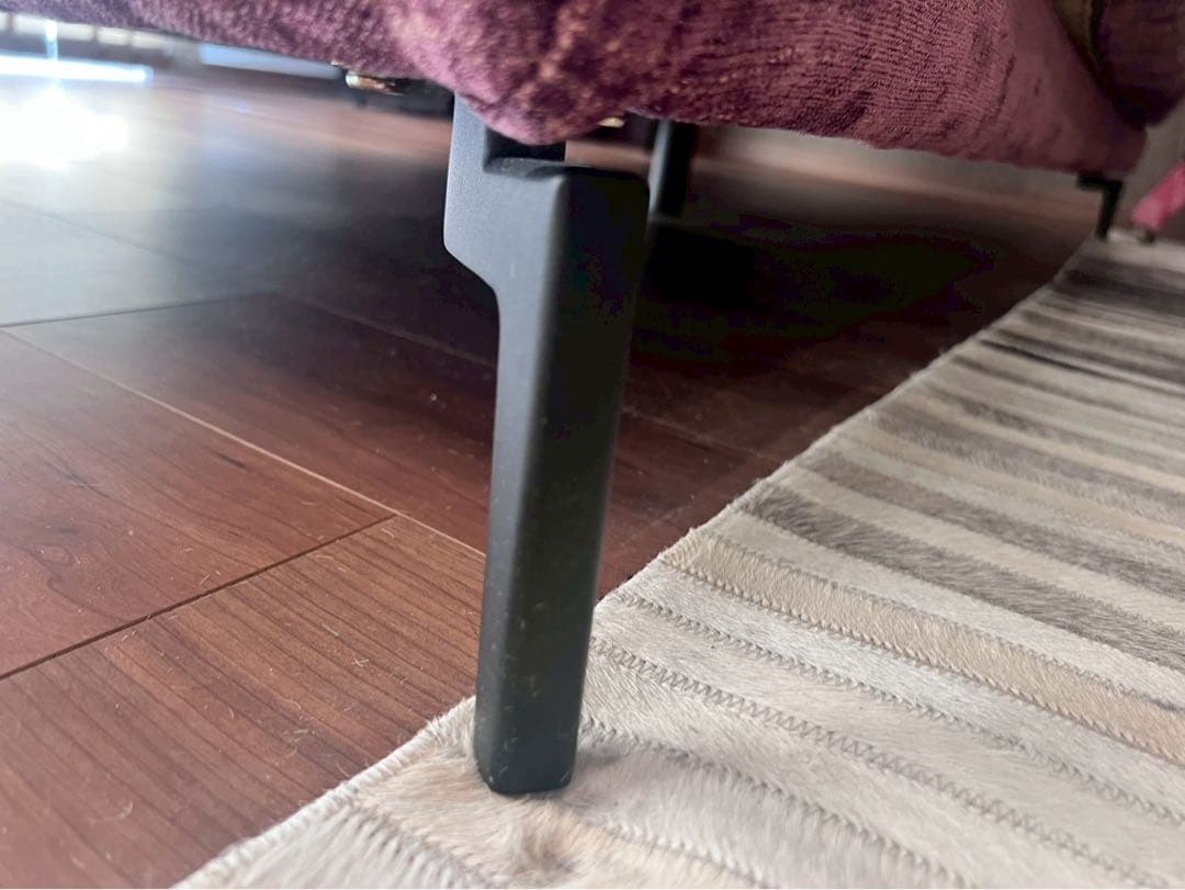 みろたろ　ARMONIA 3人掛けソファ ワインレッド フェザー仕様