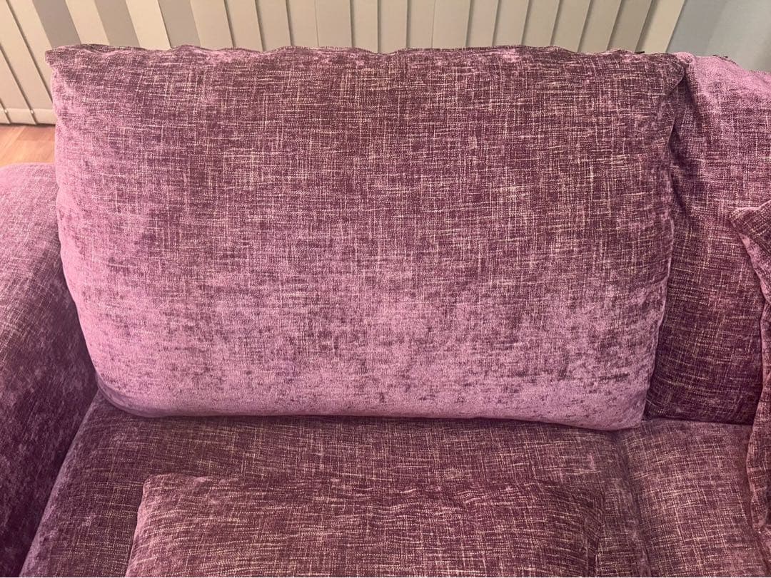 みろたろ　ARMONIA 3人掛けソファ ワインレッド フェザー仕様