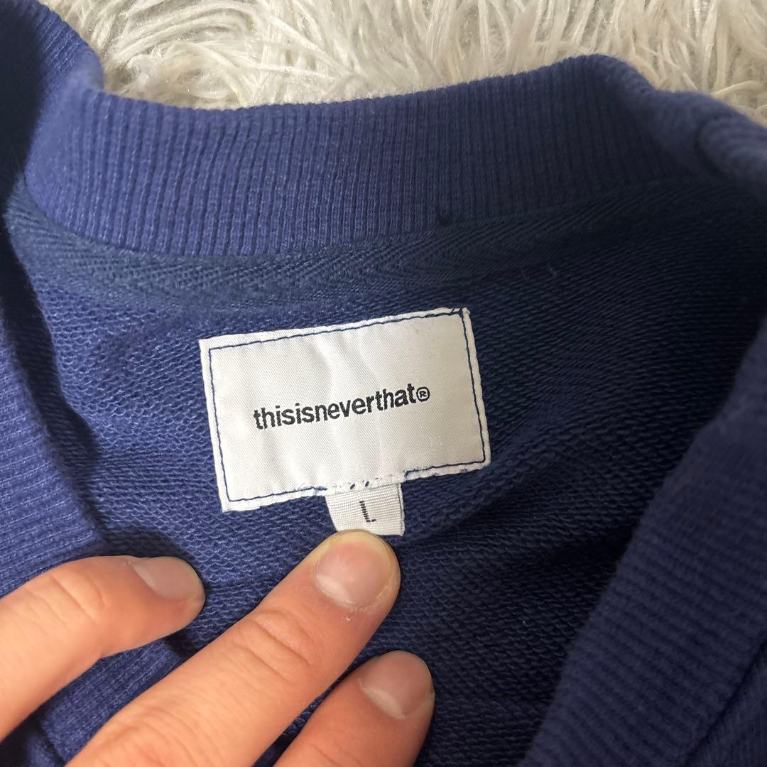 thisisneverthat ネイビー ロゴ スウェット