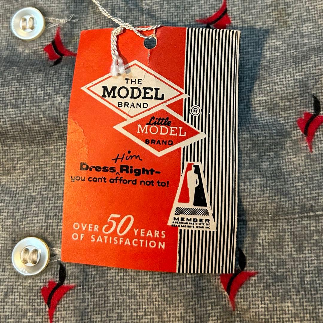 デッドストックビンテージ50sプリントネルシャツ