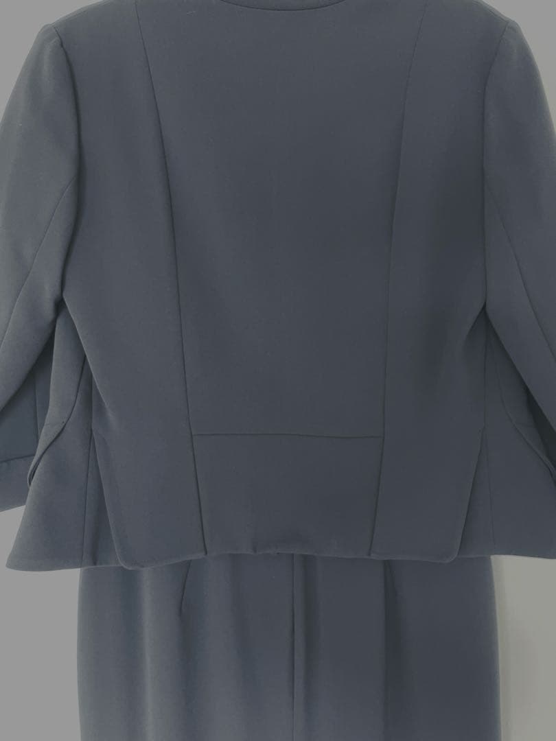 【美品】ダブスタ ワンピースセットスーツ フォーマル 濃紺 ネイビー