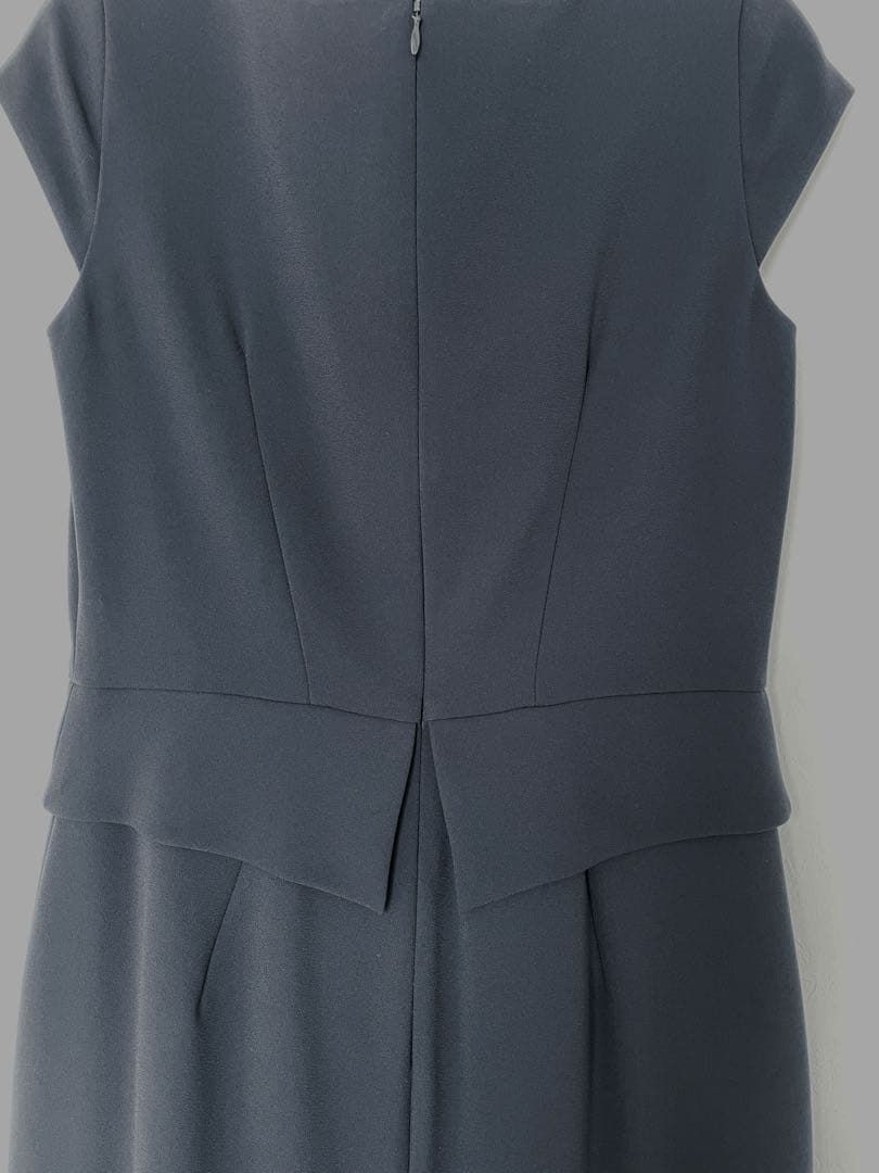 【美品】ダブスタ ワンピースセットスーツ フォーマル 濃紺 ネイビー