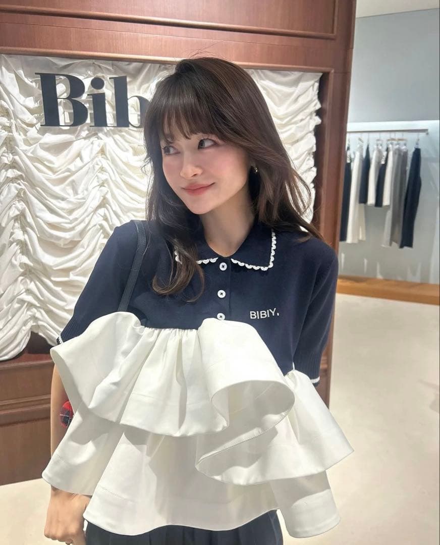bibiy ポロペプラムトップス