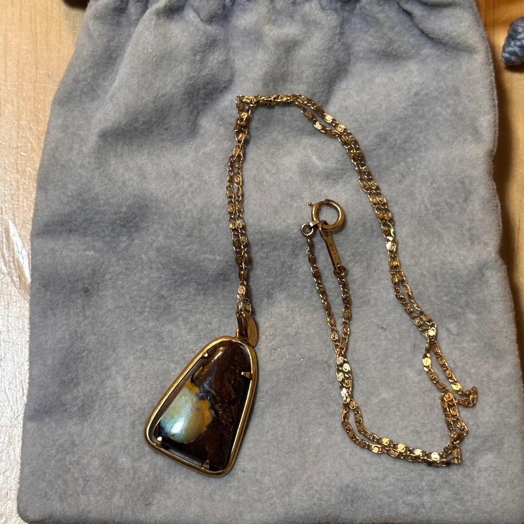 値下げ可‼️ ボルダーオパール　ネックレス　K18