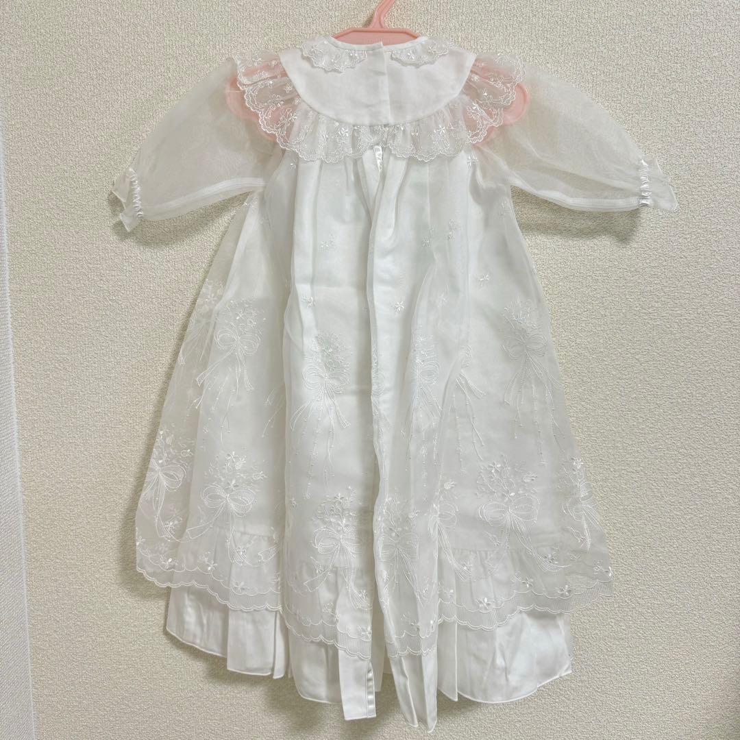 familiar ベビードレス セレモニードレス 帽子付き ホワイト 50cm