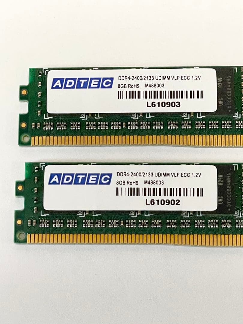ADTEC DDR4-2400 メモリ UDIMM 8×2(16GB)