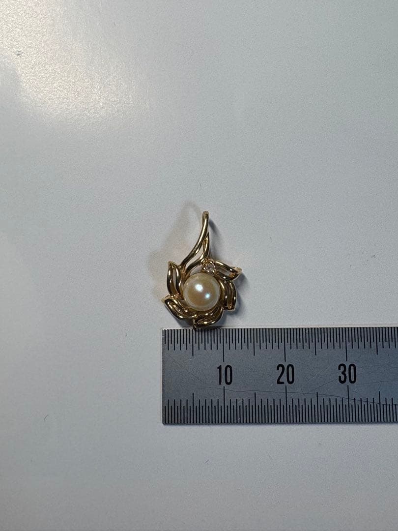 真珠とダイヤ K14ゴールド ペンダントトップ