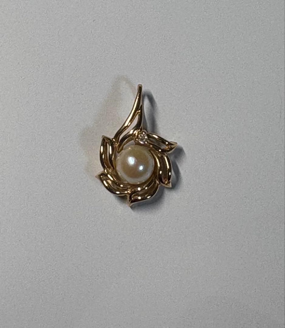 真珠とダイヤ K14ゴールド ペンダントトップ
