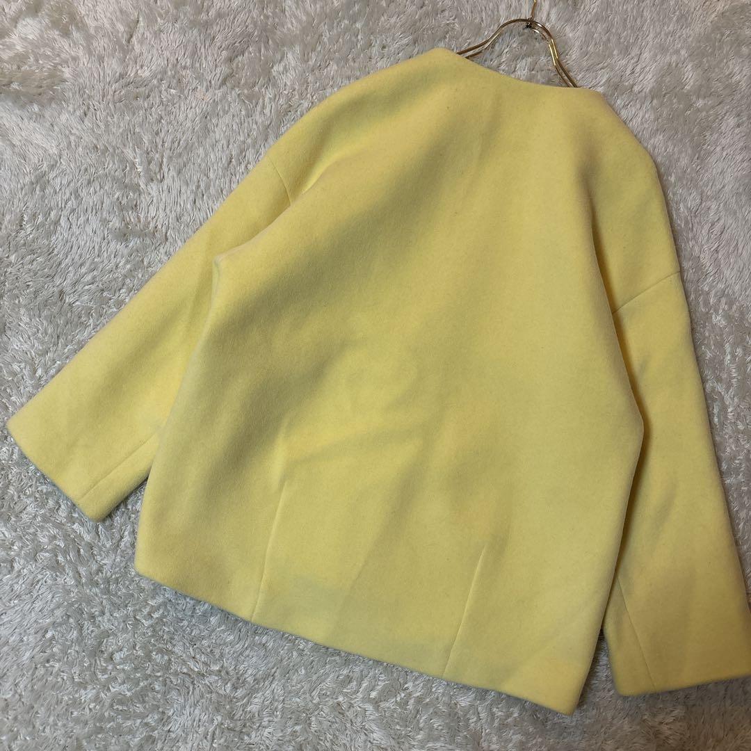 美品＊NOLLEY'S ノーカラーハーフコート　MANTECO オーバーサイズ