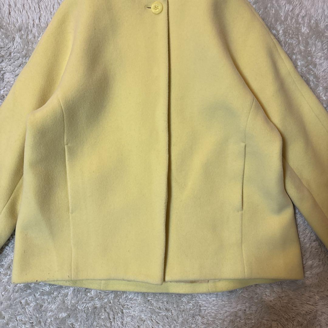 美品＊NOLLEY'S ノーカラーハーフコート　MANTECO オーバーサイズ