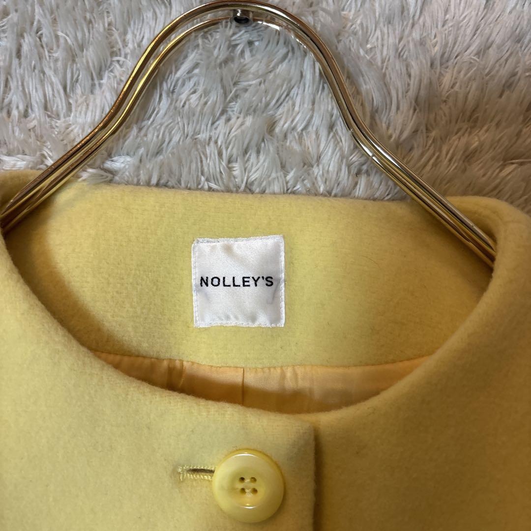 美品＊NOLLEY'S ノーカラーハーフコート　MANTECO オーバーサイズ