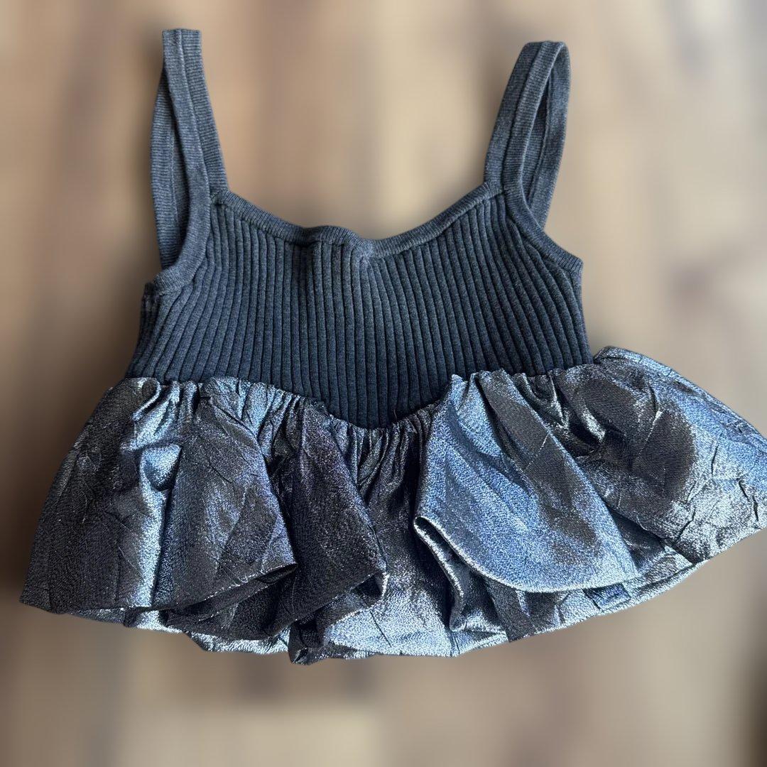 リブ編みフリルビスチェ ommo