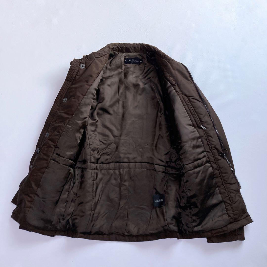 ラルフローレンブラックレーベル ミリタリージャケット ナイロンコート 茶 S