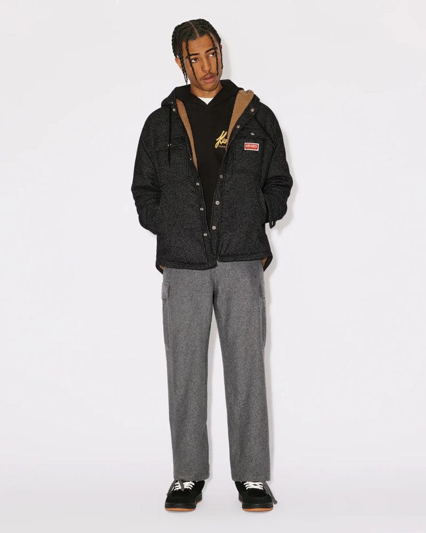 KENZO NIGO ウール混紡 カーゴパンツ グレー