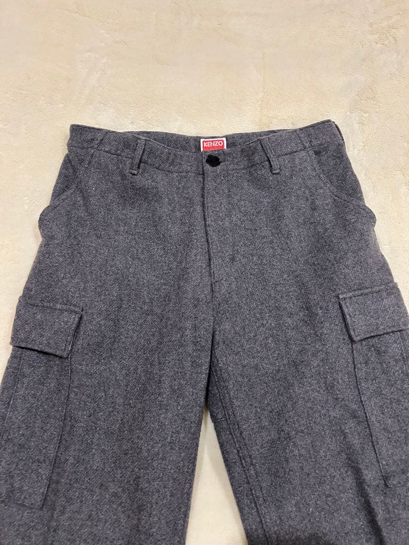 KENZO NIGO ウール混紡 カーゴパンツ グレー