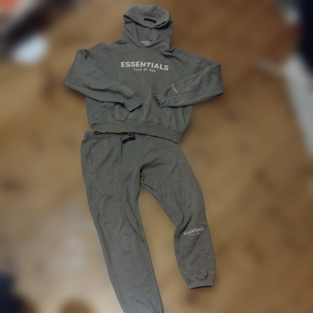 ESSENTIALS フード付きスウェットセット グレー