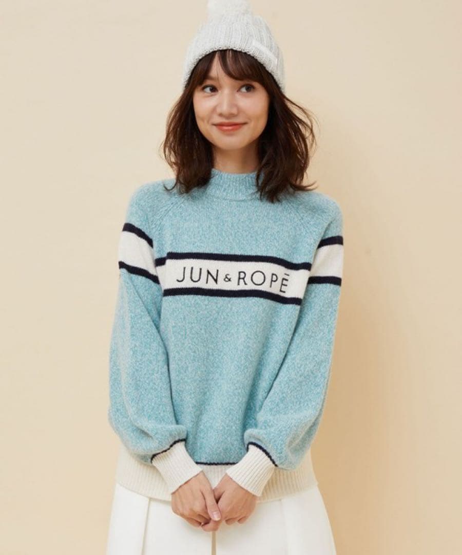 美品 JUN&ROPE フロントロゴパフスリーブ長袖プルオーバー 即完売品