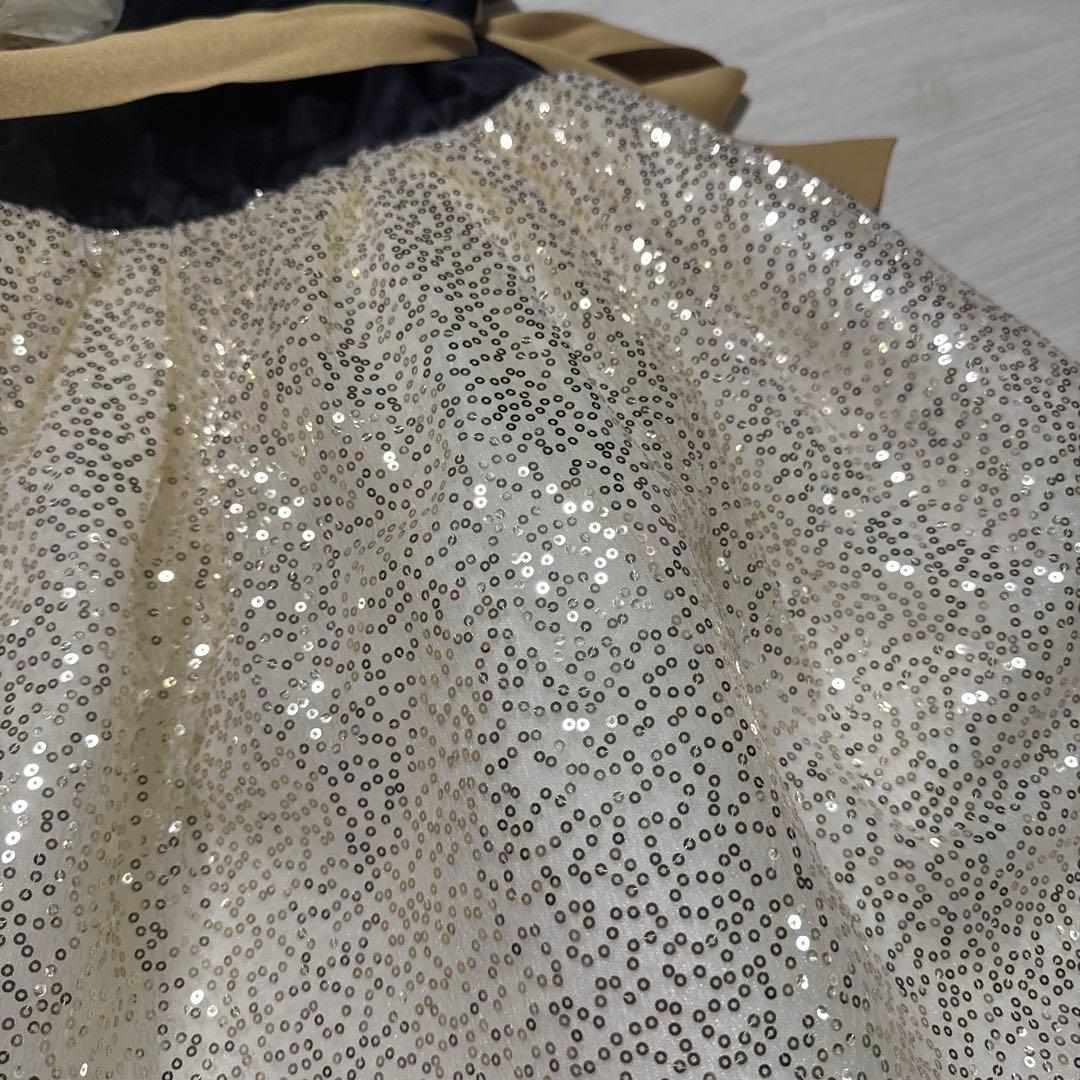 Drescco ドレスコ　ゴールドスパンコール レースドレス 130 フォーマル