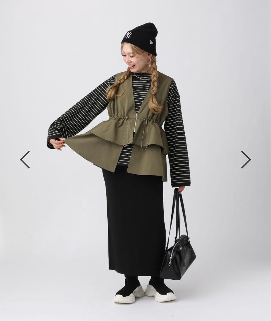 【新品未開封】LEPSIM ゆきは ギャザー2WAYベスト カーキ