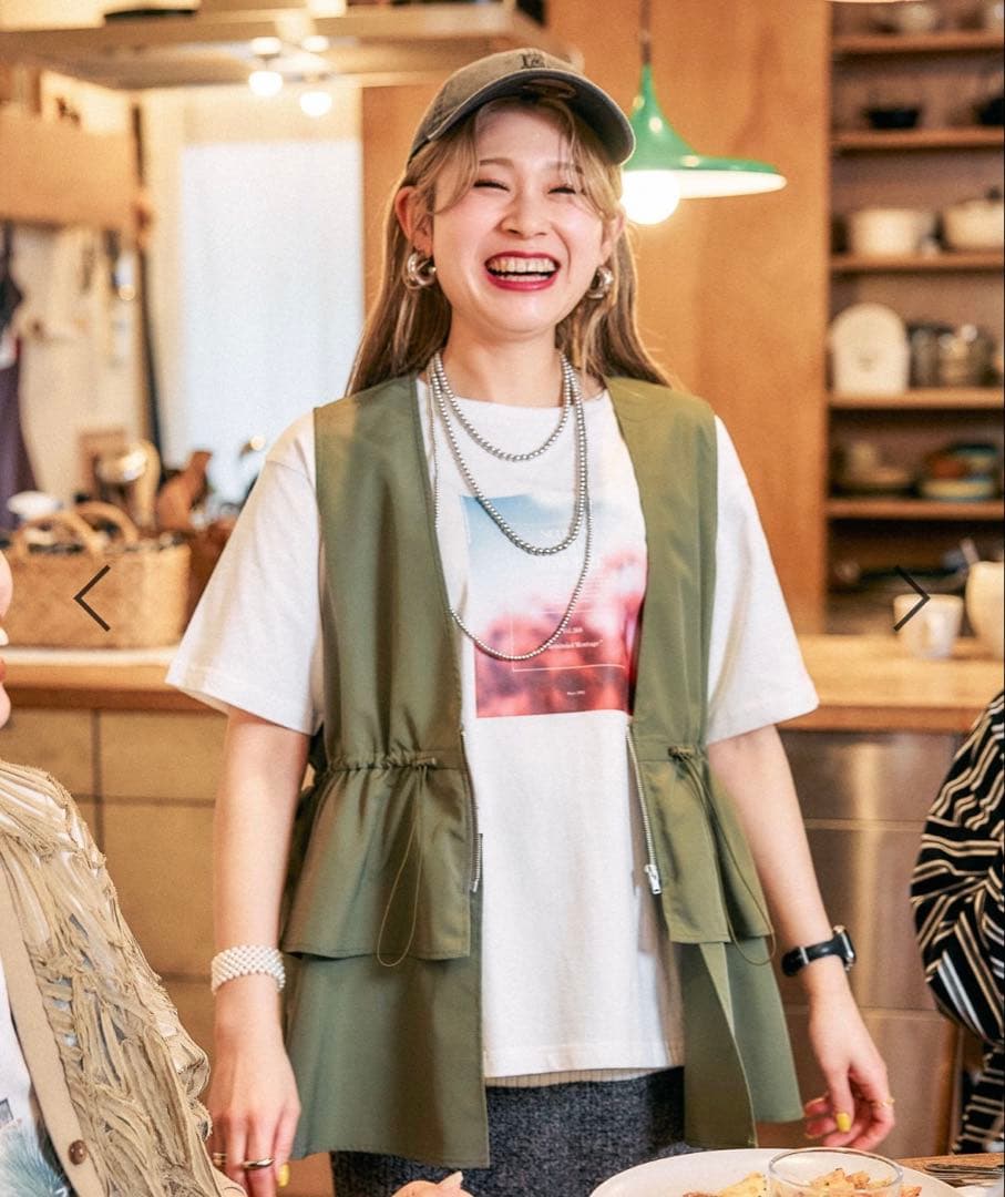 【新品未開封】LEPSIM ゆきは ギャザー2WAYベスト カーキ