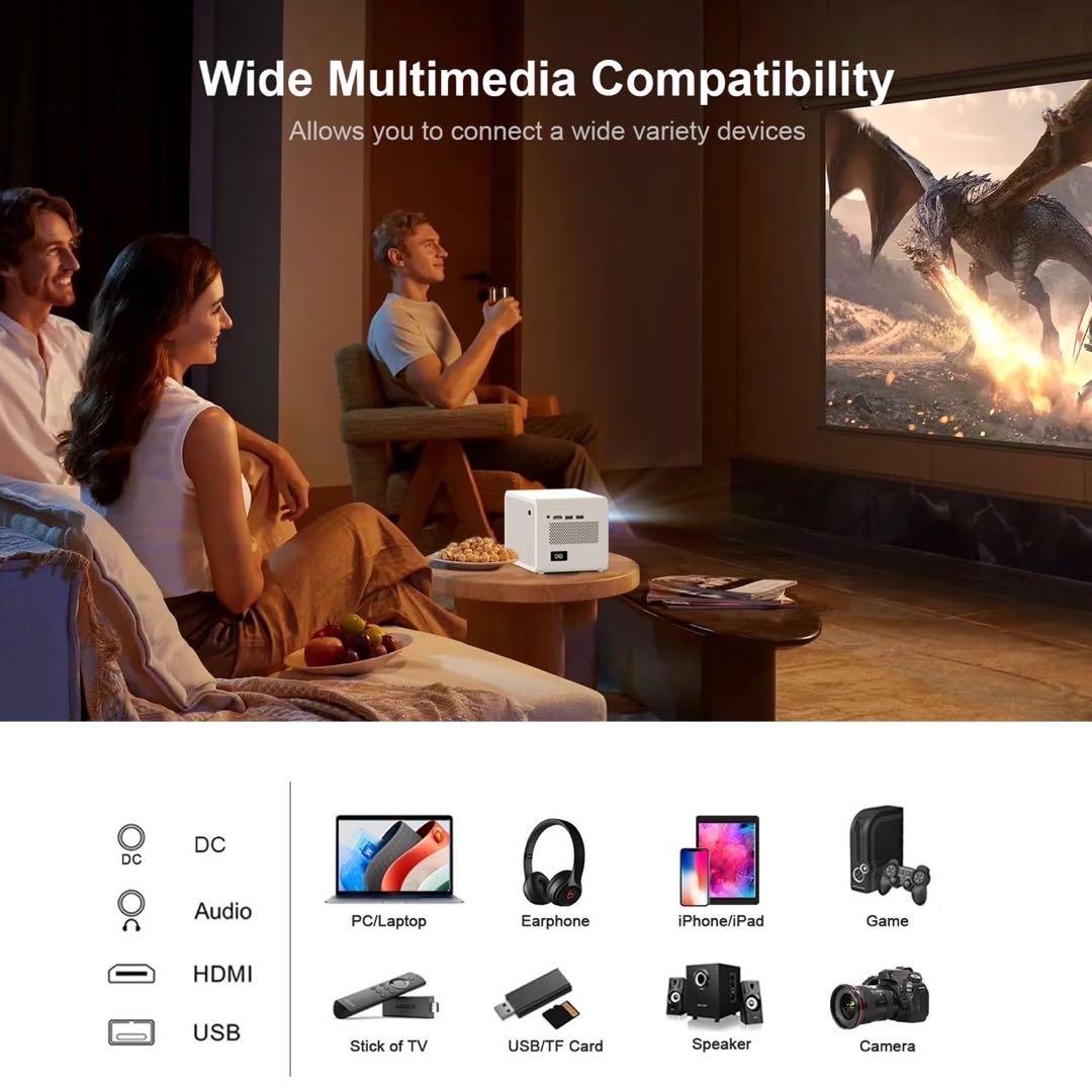 ミニプロジェクター❤️小型⭐️12000LM⭐️ネイティブ1920x1080P解像度