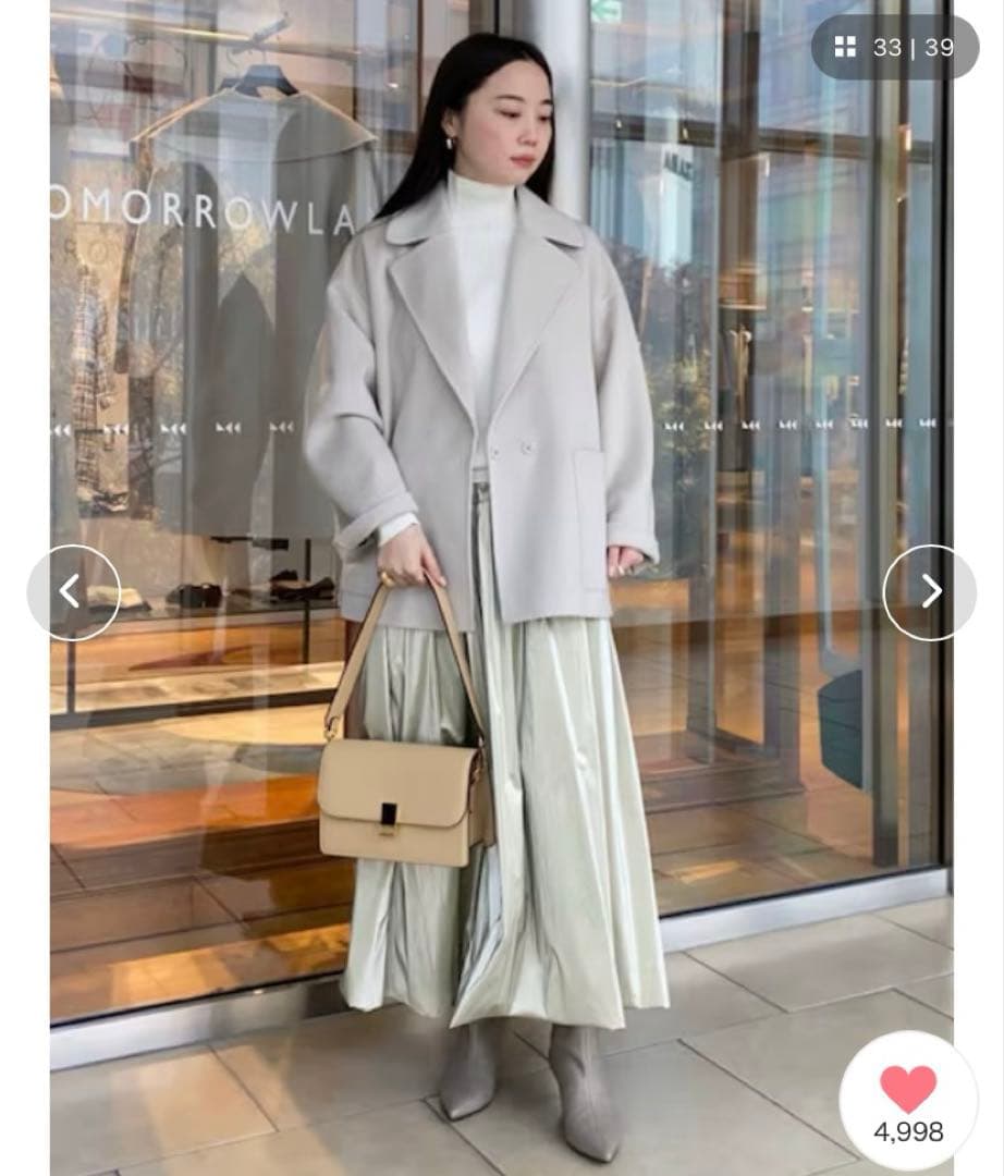 美品　トゥモローランド　ハーフコート　ネイビー 34