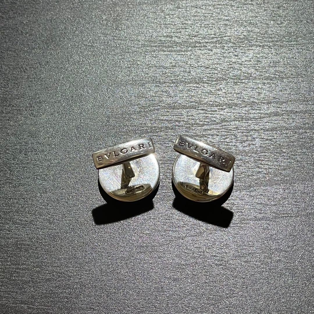 ブルガリ BVLGARI シルバー 925カフリンクス 回転ロゴ カフス