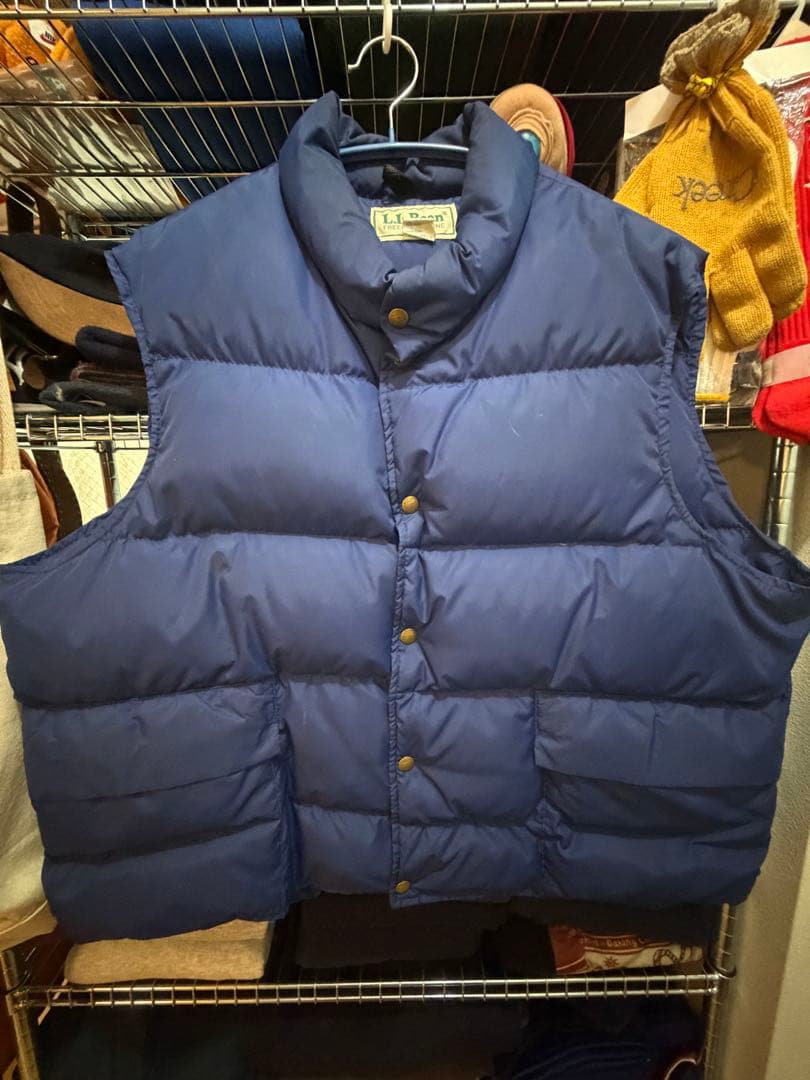名作　80s llbean down vest navy made in USA