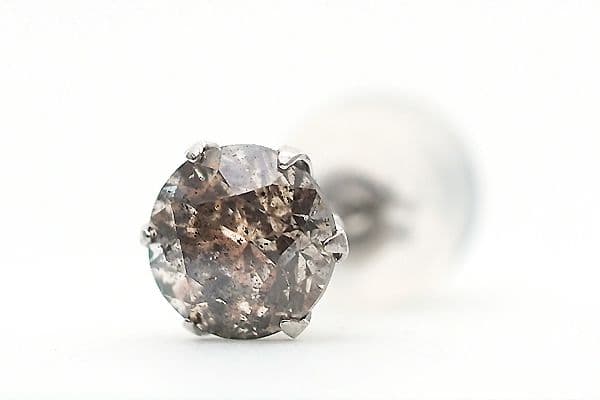 葉*帯様 プラチナ900 ダイヤモンド0.579ct片耳ピアス 天然ダイヤピアス