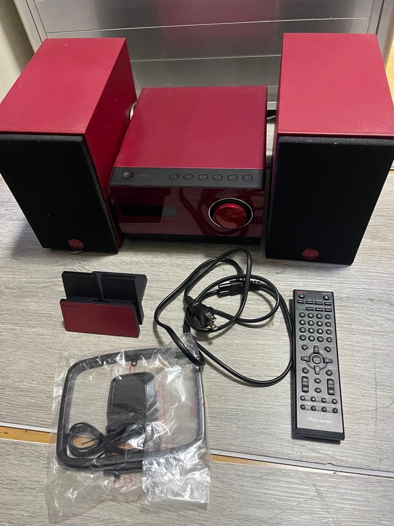 パイオニア X-CM32BT-R Bluetooth機能搭載 レッド リモコン付