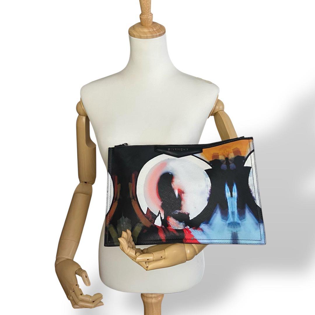 希少美品 ジバンシー クラッチバッグ セカンドバッグ レザー マルチカラー