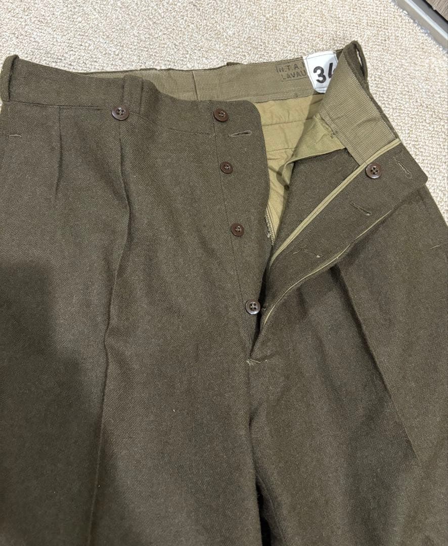 【極美品】50s フランス軍 M52 フランネル ウールパンツ トラウザーズ
