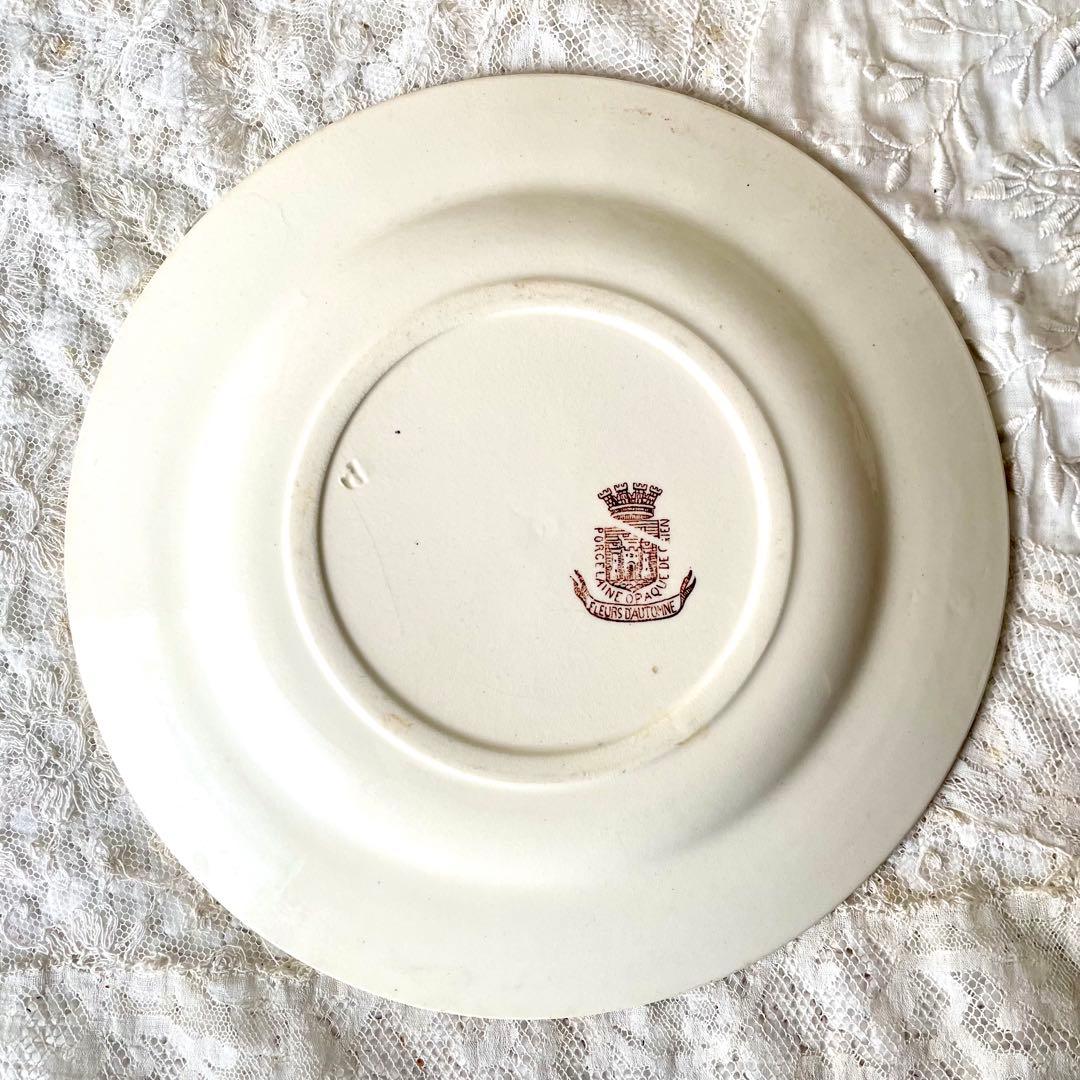 ジアンGien 秋の花フルールドトンヌ　デザートプレート3枚フランスアンティーク