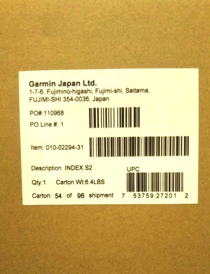 GARMIN　Index S2 White