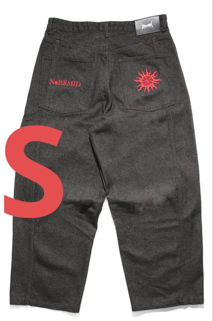 凌*様 NOREMID リジットバギーデニム　ブラックレッド　 Sサイズ