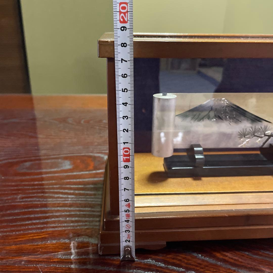 純銀製　富士の巻物　武比古作