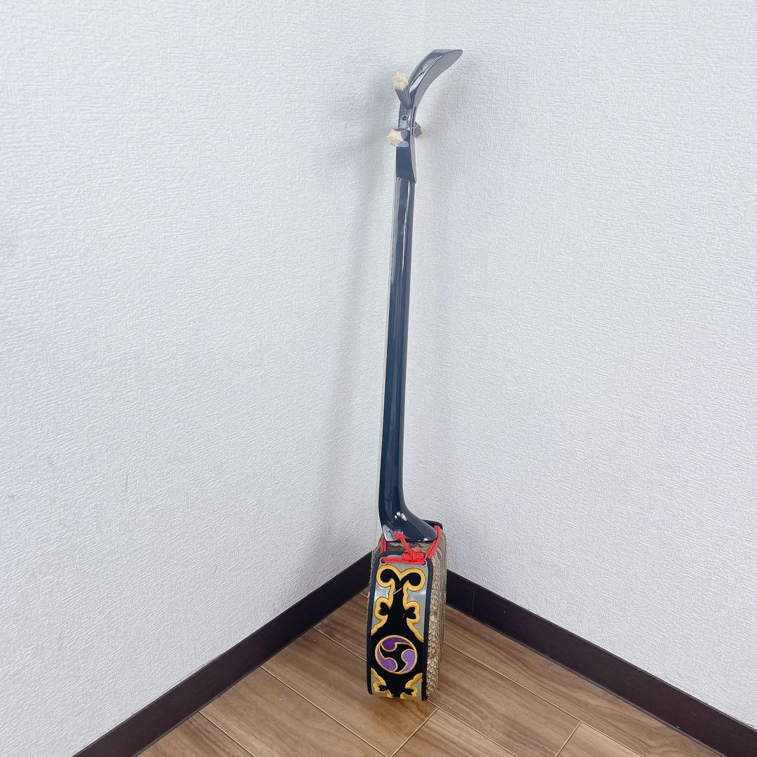 沖縄 三線 へび皮 ケース付き 撥 沖縄 民謡