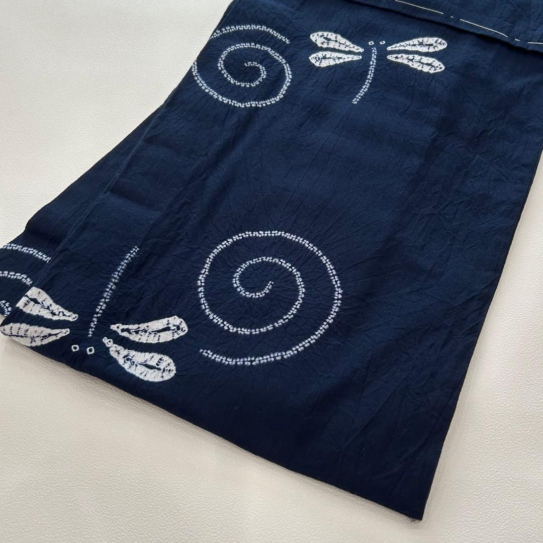 浴衣　絞り浴衣　本場　有松絞り　トンボ　渦　藍紺　新品　未使用　0731⑧