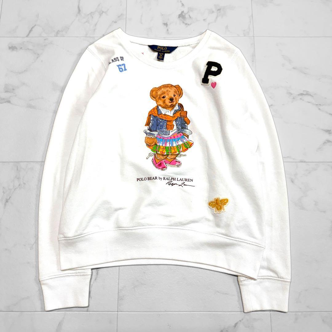 ラルフローレン ポロベア スウェット トレーナー ホワイト プルオーバー テリー