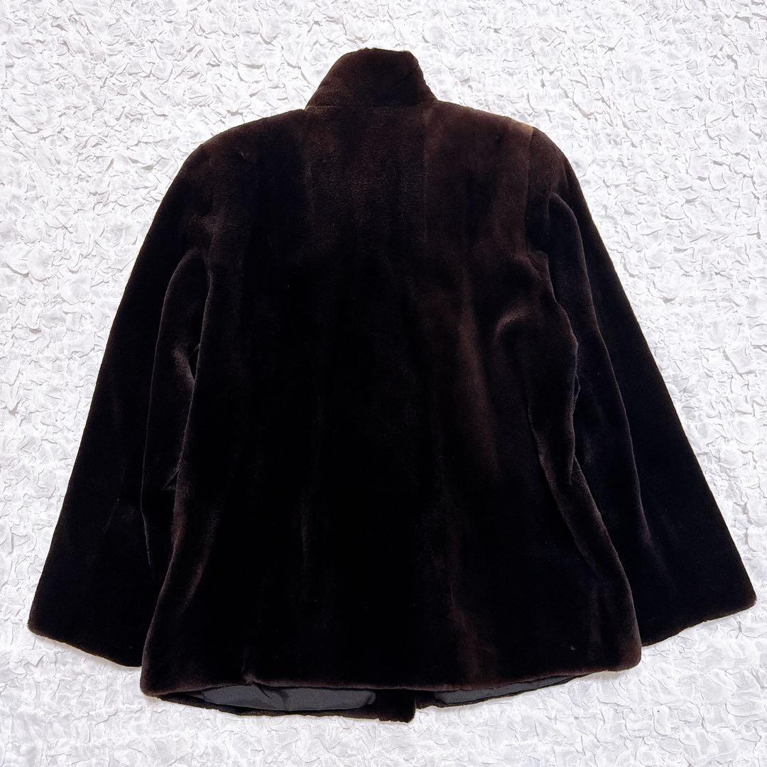 サガミンクロイヤル　ファーコート　ショート丈　銀サガ　シェアードミンク　eff