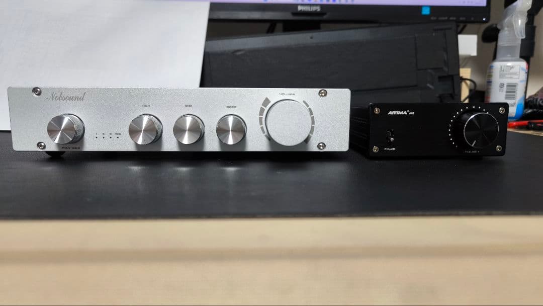 【美品】プリアンプ・パワーアンプセット 交換用オペアンプ付き