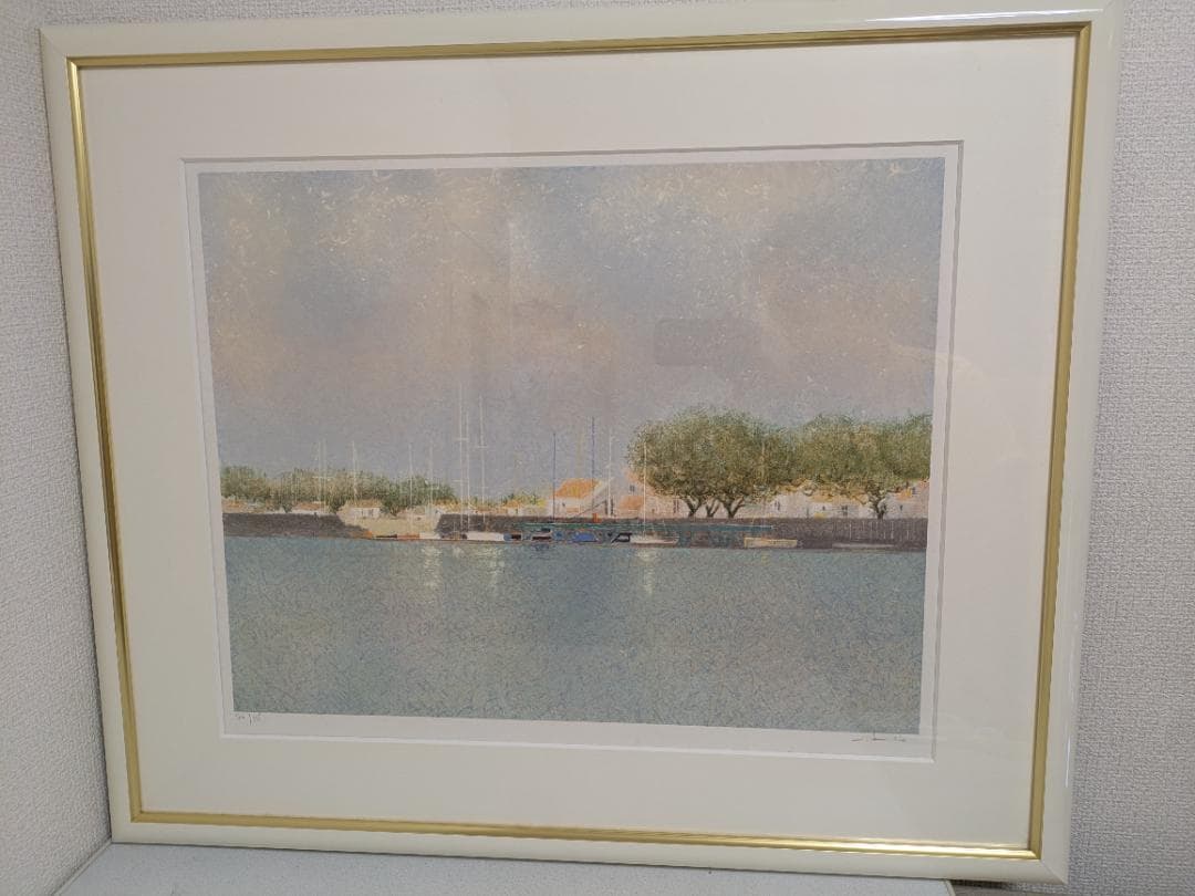 アンドレ・ブーリエ 「港のきらめき」 リトグラフ 74/115 限定115 真作