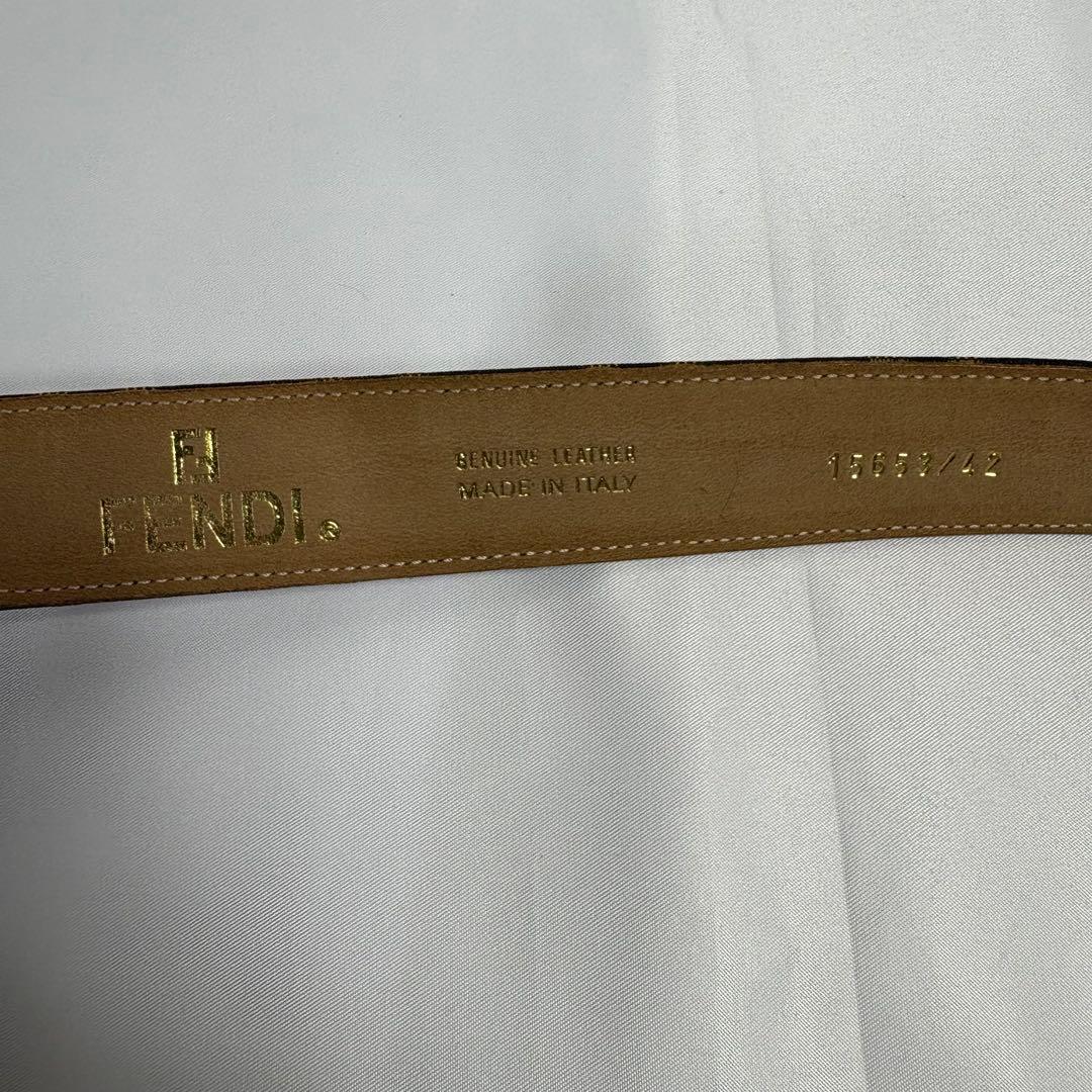 【美品】FENDI ベルト ズッカ柄 F金具 シルバー金具 15653 / 42