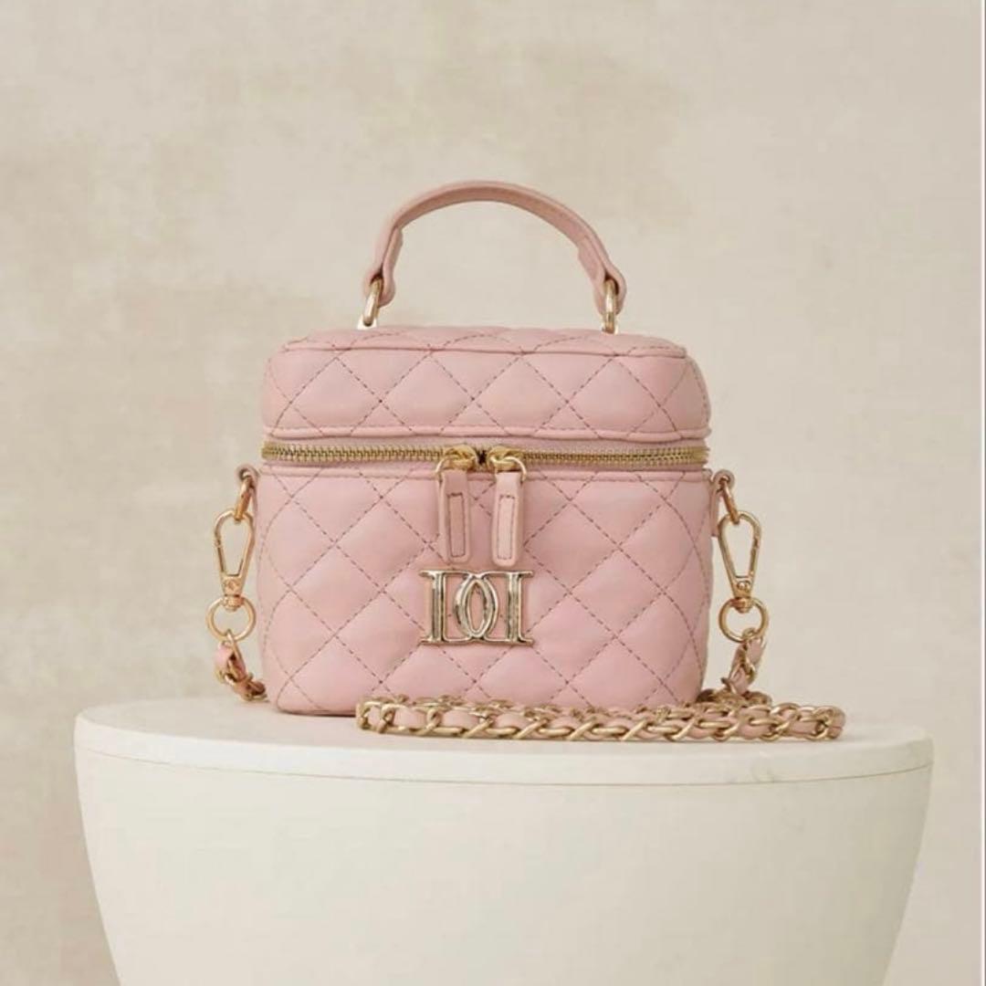 darich キルティングスクエアミニバッグ ピンク ゴールド金具