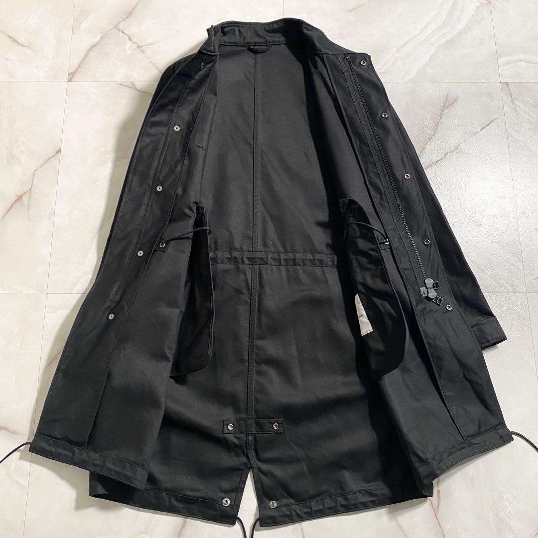 B18174 美品 UE×FRGMT スタンドカラーモッズコート 黒2