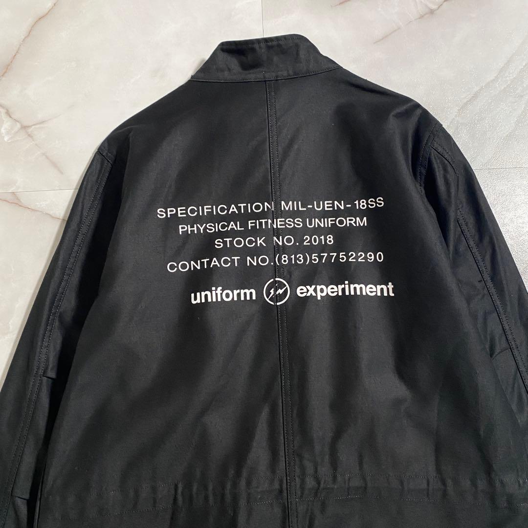 B18174 美品 UE×FRGMT スタンドカラーモッズコート 黒2