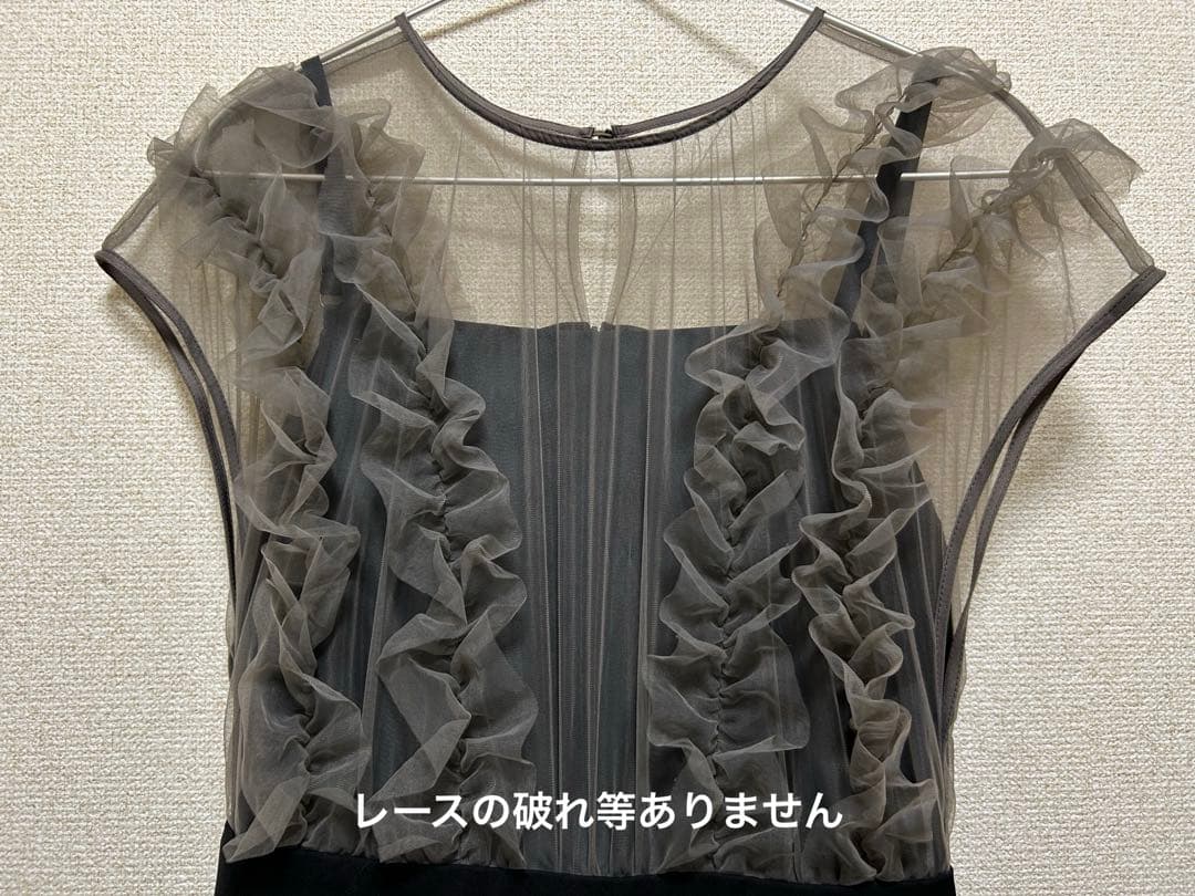 ボリュームチュールハイウエストパーティードレス M ブラック