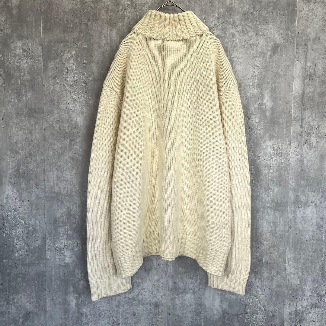 【ビンテージ】ポロ ラルフローレン ハーフジップ コットンセーター ニット 古着